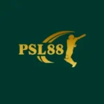 A golden silhouette of a cricket batsman swinging a bat is featured next to the bold, gold text "PSL88" on a dark green background.
