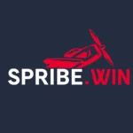 Spribe.Win logo with a red airplane icon on a dark navy background.