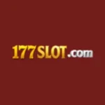 Logo of 177 Slot with golden text on a dark red background.