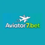 Aviator 7Bet logo featuring a flying airplane with the text Aviator7.bet on a blue background.